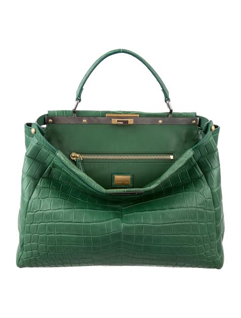 fendi crocodile bag|fendi peekaboo crocodile.